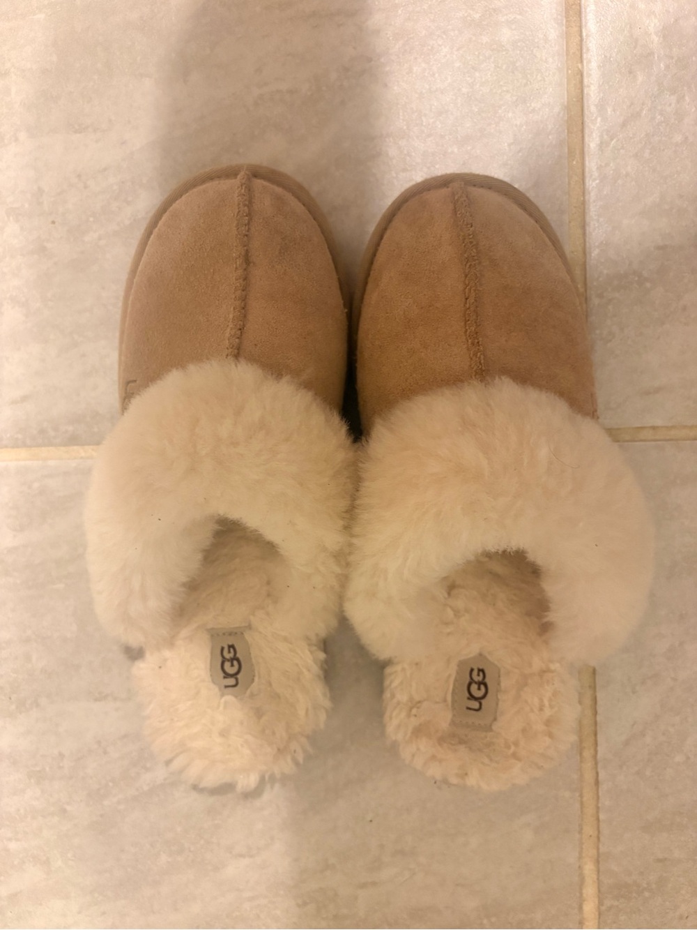 UGG Kids Chestnut Shearling-Lined Slip-On Slippers